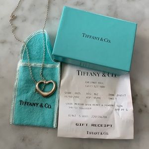 Tiffany & Co. Open Heart Pendant Necklace 16"